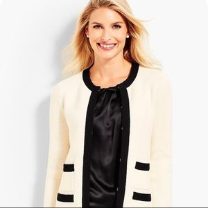 Talbots Ivory & Black Cardigan